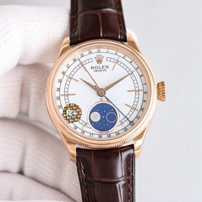 R Factory ROLEX Cellini Replica with Rose Gold Cal.3195 Movement 39*13.2MM White Watch